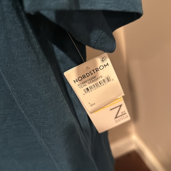 Z for Zella NWT Easy Day Slub Tee Shirt in Teal Seagate - Picture 3 of 7